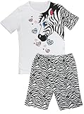 Family Horse Big Girl 2 Piece 100% Cotton Short Pajamas Set Soft Kid Pjs Size 10 Years White