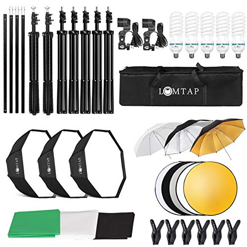 LOMTAP Photography Softbox Light Kit Photo Studio Lighting Kit 6.5ftx9