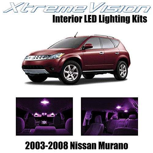 XtremeVision Nissan Murano 2003-2008 (9 Pieces) Pink Premium Interior LED Kit Package + Installation Tool