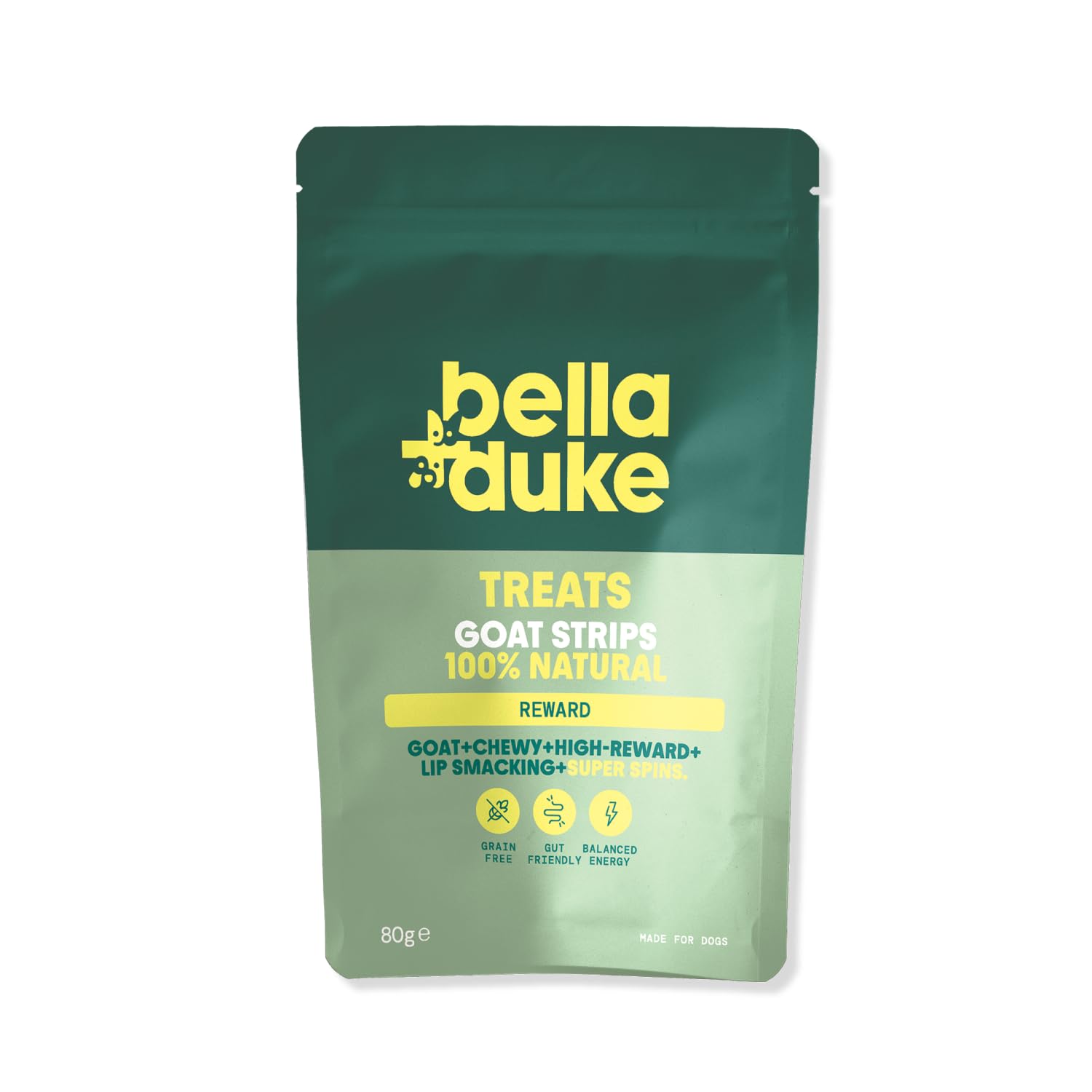 Bella+Duke Goat Strips for Dogs - High Value 100% Natural Training Treat - Ideal for Training & Snacking - Grain-Free, High Protein and Hypoallergenic - Suitable for All Dogs Over 4 Months Old
