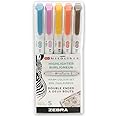 Zebra Pen Mildliner, Double Ended Highlighter, Broad and Fine Tips, Assorted Warm Colors, 5 Pack