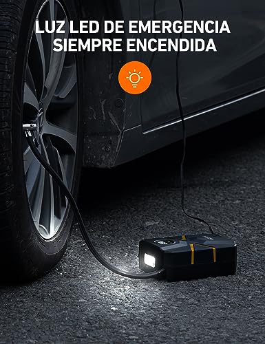 AstroAI Compresor para neumáticos de coche, bomba de aire de 10,3 bar, 12 V CC, con pantalla LCD en tiempo real, presión de los neumáticos preestablecida, desconexión automática, compresor de aire