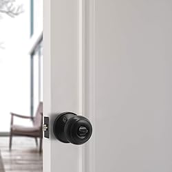 Probrico (3 Pack) Black Round Entry Door Knobs with
