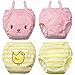 Baby Girl’s Training Pants Toddler Training Underwear 4 Packs Cute Potty Cloth Diaper Cotton Nappy Underwear for Kids Reusable Potty Pants (Bigger Than Normal Size, Suggest to Order Down a Size)