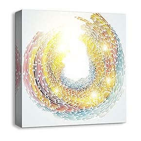 Canvas Wall Art Abstract Leaves Painting Artwork for Home Prints Framed - 12x12 inches