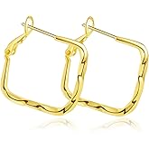 ToHeart Gold Hoop Earrings for Women Twist Hoop Earrings Gold Plated