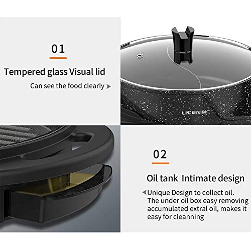 Liven Electric Grill With Hot Pot SKJ6860 Multifunctional, Indoor