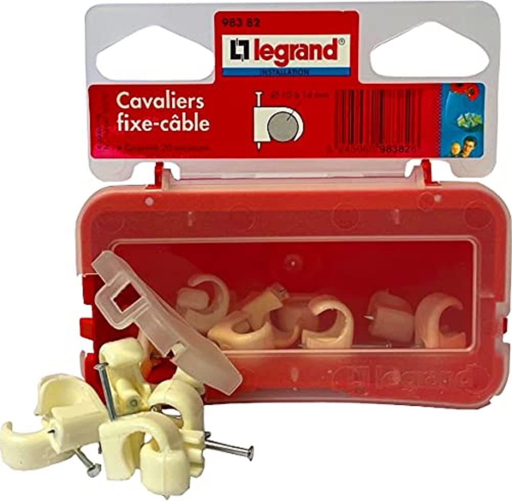Legrand LEG98382 20 Flexible Cable Clips Multifix Cable Diameter 10 to 14 mm Grey
