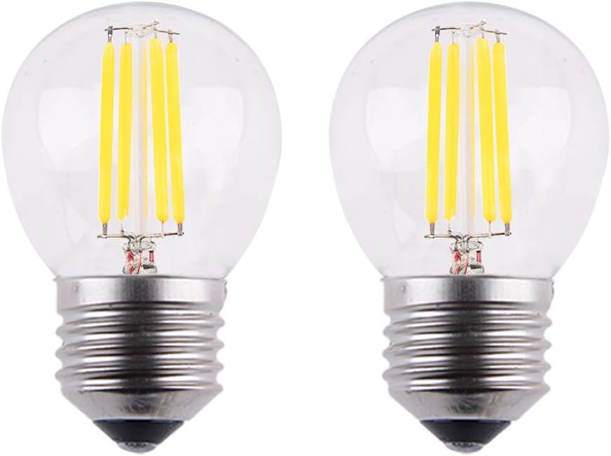 OPALRAY A15 Style Bulb Mini LED Globe Bulb with Filament LED Tungsten, 4W 400lm, E26 Standard Base, Warm White(2700K) 40W Incandescent Replacement,2-Pack