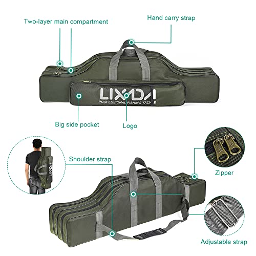 Lixada Portable Folding Fishing Rod Bag Outdoor Fishing Rod Bag 100cm 130cm 150cm