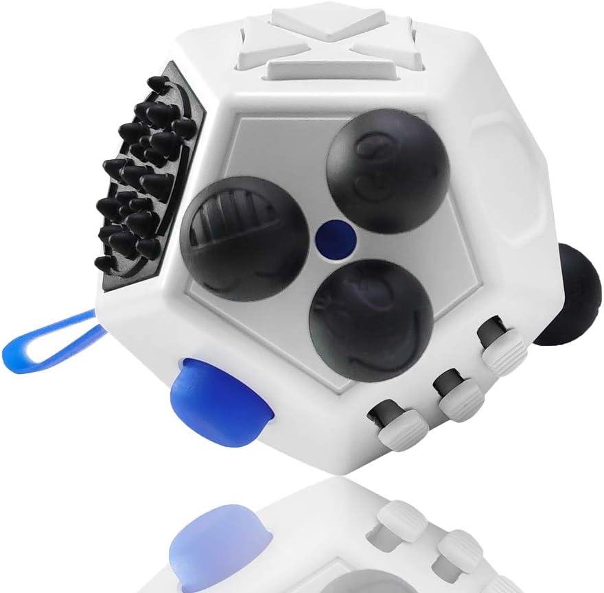 VCOSTORE 12 Sides Fidget Cube Toys, Decompression Cube with Sensory Finger, Relieves Stress and Anxiety Toys for Kids and Adults with Autism