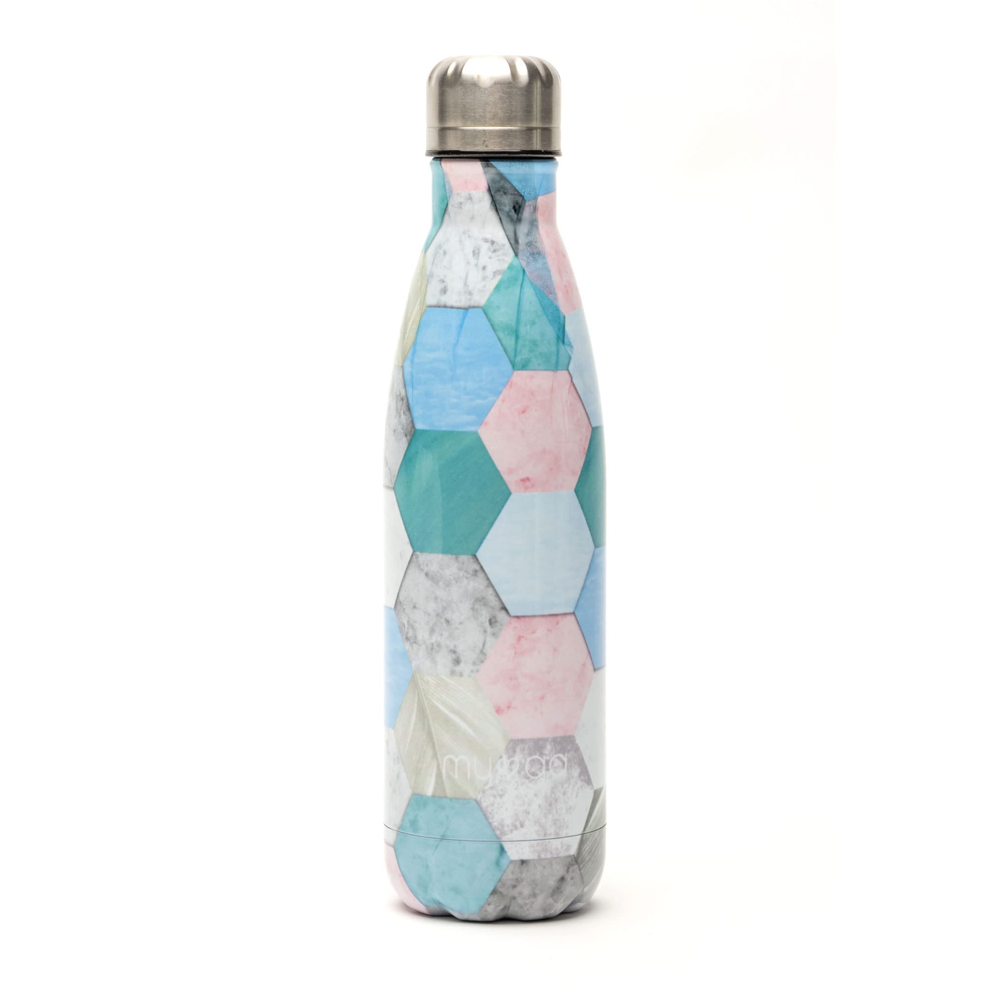 Myga 500ml Metal Reusable Insulated Vacuum Stainless Steel Water Bottle - Double-Walled Leak Proof BPA-Free Drinks Bottle Flask for Outdoor Sports - Keeps Hot and Cold Drinks - Terraza