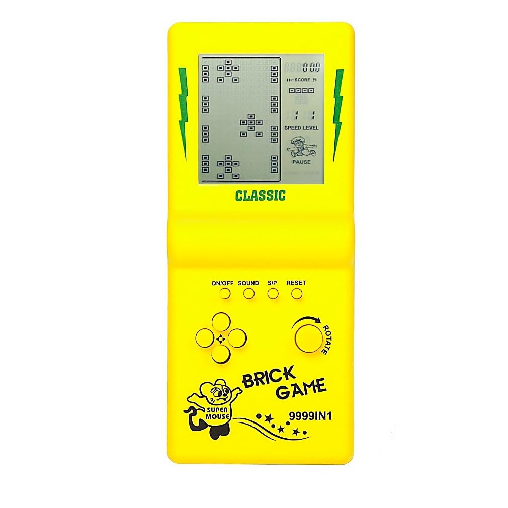 HLF 3.5-inch Large Screen Retro Arcade Game Console for Kids, Built-in 23 Classic Games, Yellow — image 1