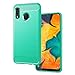 Samsung A20 case,Galaxy A20 Case,Galaxy A30 Case,MAIKEZI Soft TPU Slim Fashion Anti-Fingerprint Non-Slip Protective Phone Case Cover for Samsung Galaxy A20/A30(Mint Brushed TPU)
