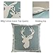 BLEUM CADE Set of 4 Decorative Throw Pillow Covers Cushion Couch Pillow Cover 100% Cotton Linen Deer Pattern for Home Office Car Sofa 18x18 inches (45x45 cm)