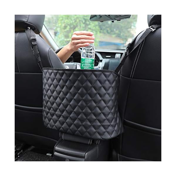 Car Handbag Holder Luxury Leather Seat Back Organizer Mesh Large