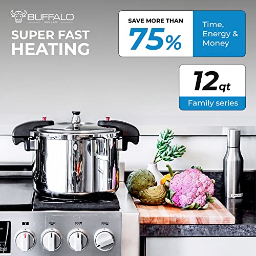 Buffalo 12 Quart Pressure Cooker Stainless Steel Large Canning Pot