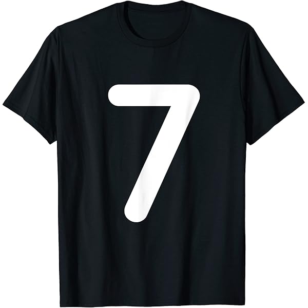 Amazon.com: Number 7 Big Bold White Seven Numeral Group T-Shirt