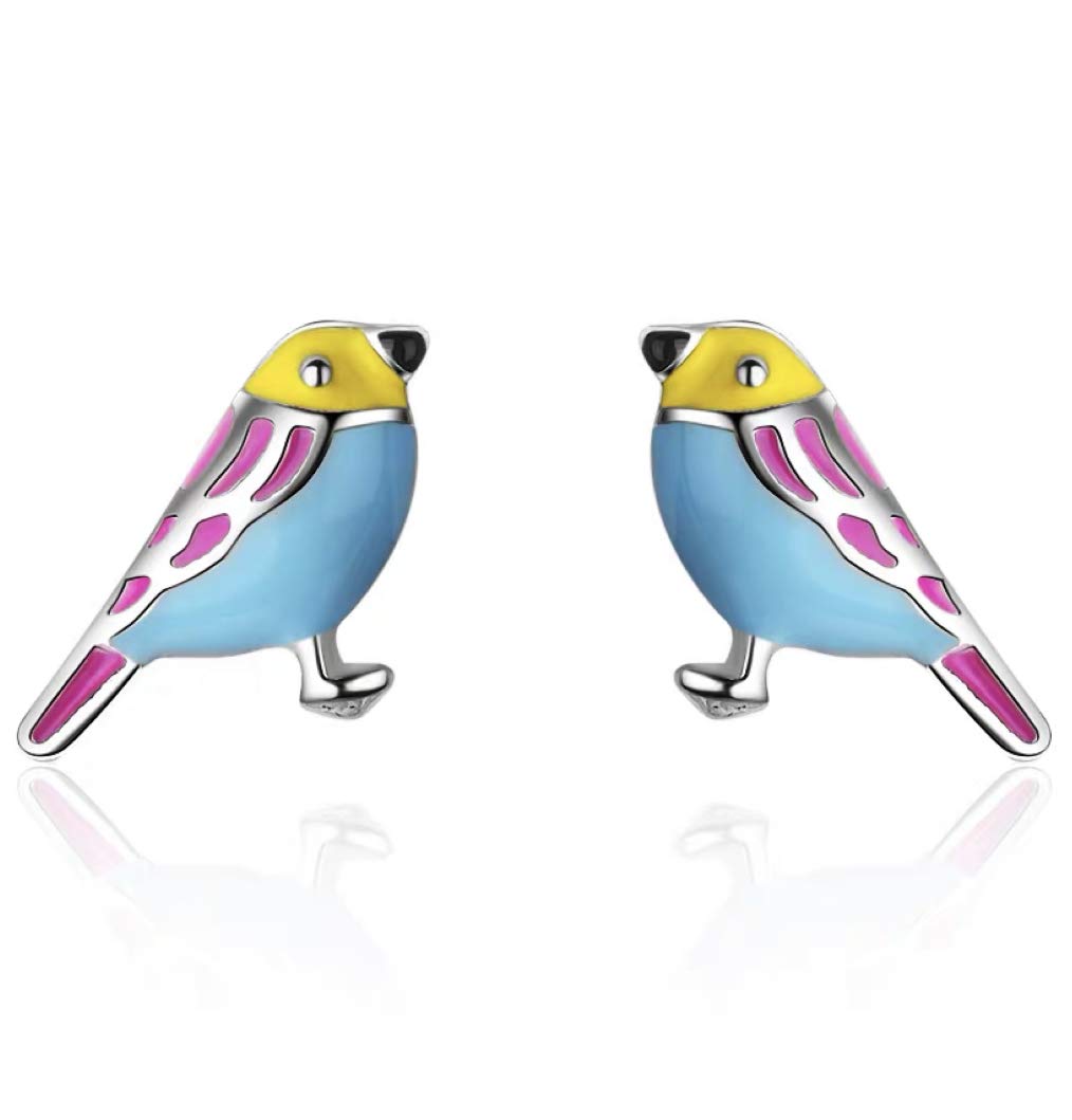Iszie 925 Sterling Silver Sweet Littel Bird Girl Women's Earrings Girls Birthday Presents