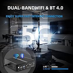 WEIDIAN Fanless PC Dual NIC, Mini Desktop Computer