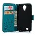 Galaxy S22 Ultra Wallet Case - Mavis's Diary Embossed Wallet Flip Folio Case Fashion Floral Butterfly Premium PU Leather Cover & Hand Strap, Magnetic Clasp, Card Holders - Blue
