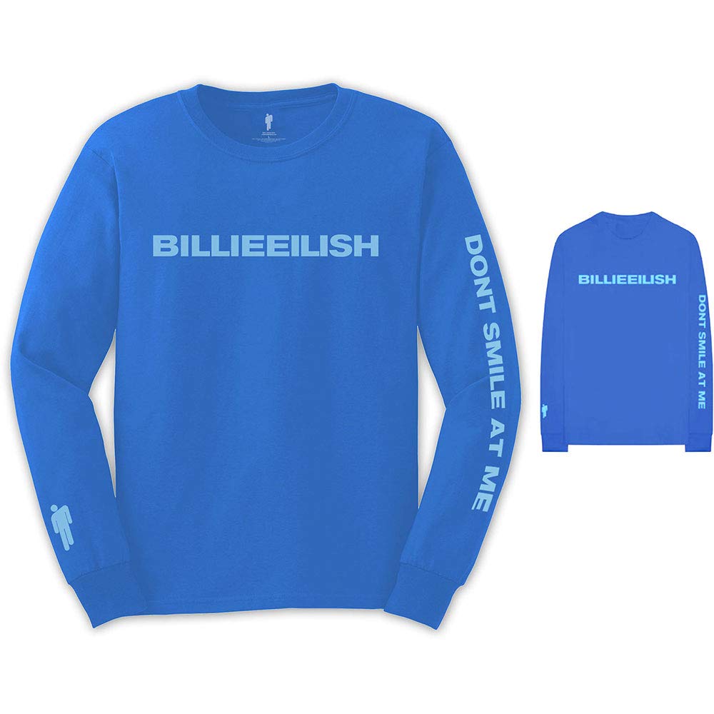 Billie Eilish BILLIELST04MBL01 T-Shirt, Blue, Small