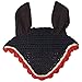 Intrepid International All Crochet Fly Veil with Ears, Navy/White/Burgundy, Horse Size
