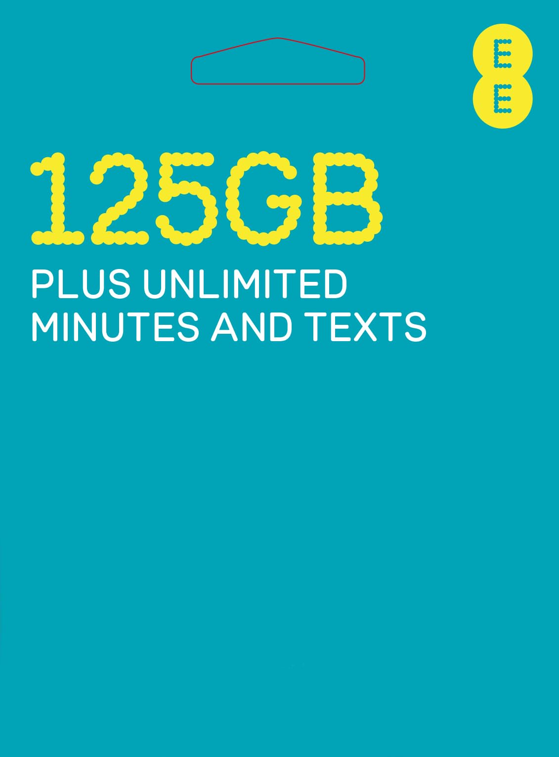 EE 125GB Data Sim includes £30 pre-paid credit, 125GB Data, Unlimited minutes & unlimited texts