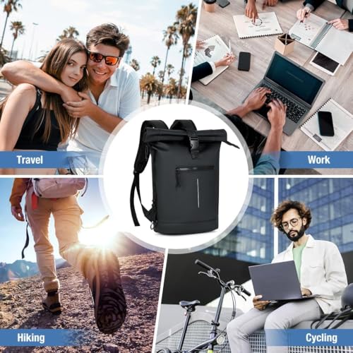 Lekeinchi Waterproof Backpack for Women and Men, Large Backpack with Compartment for 17 Inch Laptop, Elegant Travel Backpack for Travel, Work, College – Black