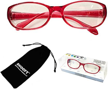 Amazon Co Jp スヌーピー 花粉対策メガネ メガネ 子供 女性用 Pcメガネ 眼鏡巾着付 並行輸入品 パソコン 周辺機器