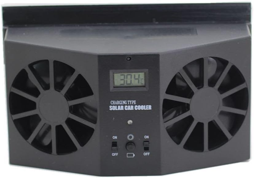 Livoty Solar Powered Car Window Air Vent Ventilator Mini Air Conditioner Cool Fan New (Black)