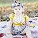 Baby Girls Summer Clothes Off-Shoulder Jumpsuit Lace Plaid Romper Outfit (6-12M, Yellow)