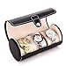 PENGKE Leather Watch Roll Organizer,Watch Case, Travel Watch Roll for 3 Watch, Portable Watch Organizer-Black
