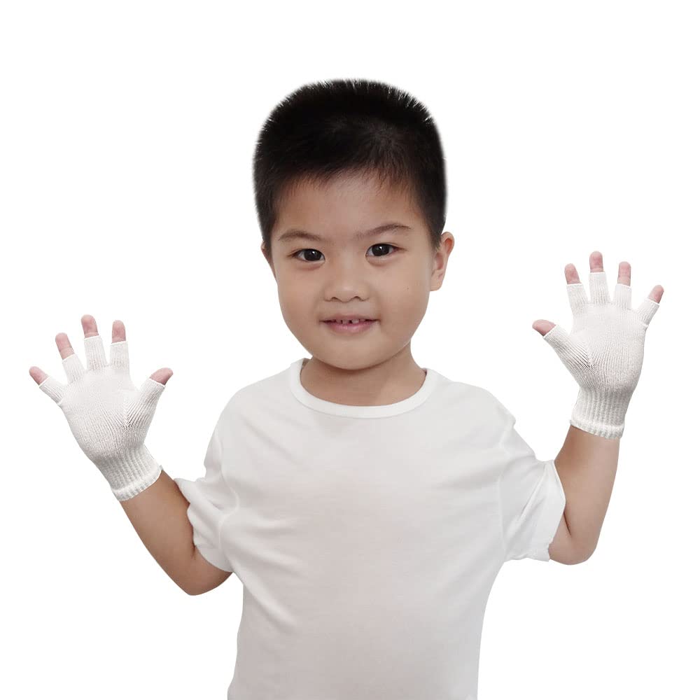 EDENSWEAR Zinc-Infused Fingerless Gloves for Children with Eczema - Wet Wrap Therapy (S)