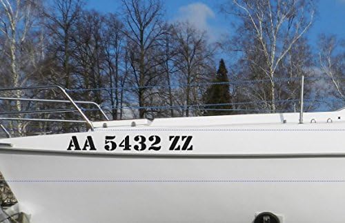 3.5" x 22" Boat Registration Number Set of 2 Boat &amp; Jetski Hull ID Decal - CUSTOM DESIGN choice of colors
