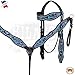 HILASON Western Horse Headstall Breast Collar Set Tack American Leather Blackthumb 1