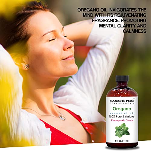 MAJESTIC PURE Oregano Essential Oil, Therapeutic Grade, Pure and