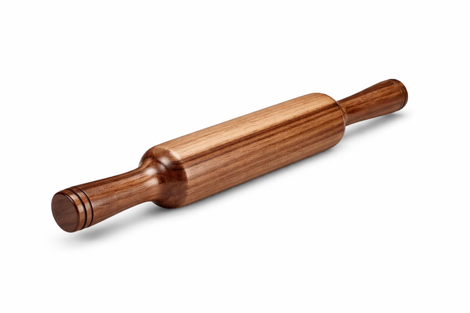 Photo 1 of Hardwood Rolling Pin 12 Inch – Wooden Dough Roller with Easy Grip Handles | Traditional Belan for Roti, Chapati, Pastry, Pizza & Baking