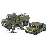 Sluban Fba M38-B0306 Rangers Blocks Bricks Toy-Army Personnel Carriers and Armored Vehicle