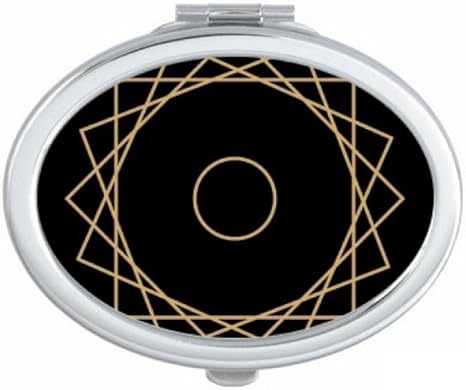 Amazon Co Jp 形状パターンの幾何学記号 楕円形のコンパクトメークアップポケットミラー携帯用の小さなかわいいハンドミラープレゼント ホーム キッチン