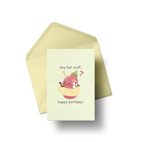 Hey Hot Stuff Happy Birthday Punny And Cute Birthday Cards Perfect For All Pun And Food Lovers Cards For All Ages And Occasions Amazon Ca Handmade