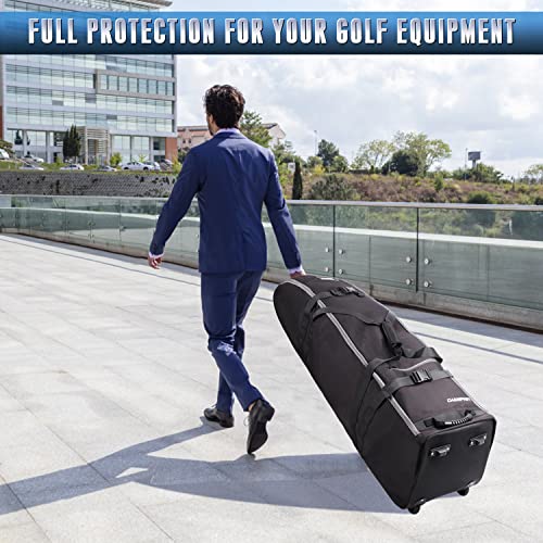 CHAMPKEY Soft Padded Golf Travel Bag with Wheels Premium 900D
