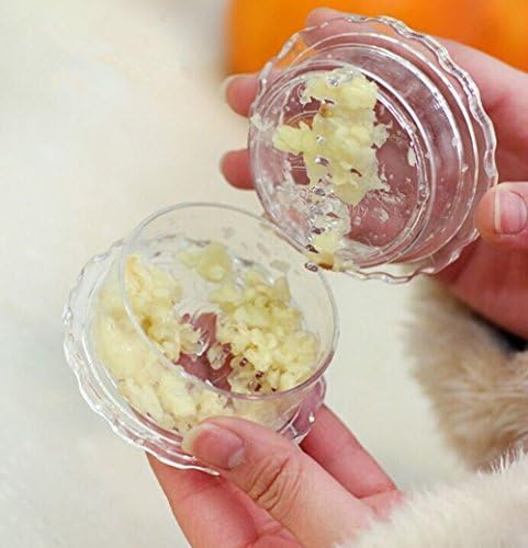 Helencasa Premium Garlic Crusher Twister Mincer &amp; Peeler Set~Transparent