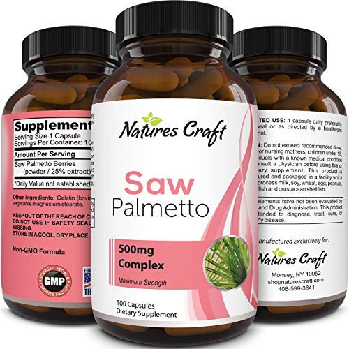 Pure Saw Palmetto Extract - Hair Loss + Testosterone Benefits - Highest grade Berries Powder - Food-Grade Capsules (For Real Absorption) - USA Made by Nature Bound