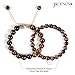 JADENOVA 8/10mm Natural Yellow Tiger Eye Gemstone Bracelet Elastic Stretch Yoga Beaded Healing Crystal Bracelet Couples Gifts for Men Women (2pcs Set)