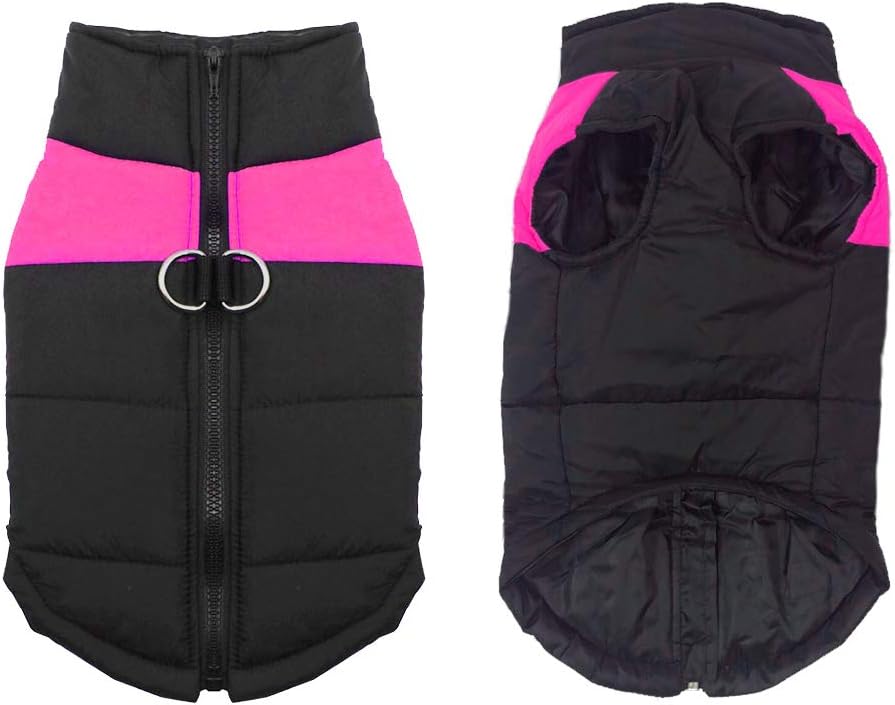FEimaX Dog Coat Waterproof Winter Warm Jacket Puppy Vest Outdoor Pet Windproof Apparel Dog Clothes for Cold Weather Soft Padded Harness with D-ring for Small Medium Large Dogs - Image 3