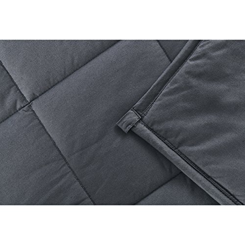 RelaxBlanket Weighted Blanket | 60''x80'',15lbs | for Individual Between 140-170 lbs | Premium Cotton Material with Glass Beads | Dark Grey