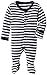 L'ovedbaby Unisex Baby Organic Snap Footie (Navy/White, 0-3m)