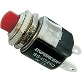 Seco-Larm SS-032Q/RD Red Push Button with N.O. Switch, Momentary SPST Pushbutton, Fits 1/2" (13mm) Hole, Rated 1 Amp at 12VDC