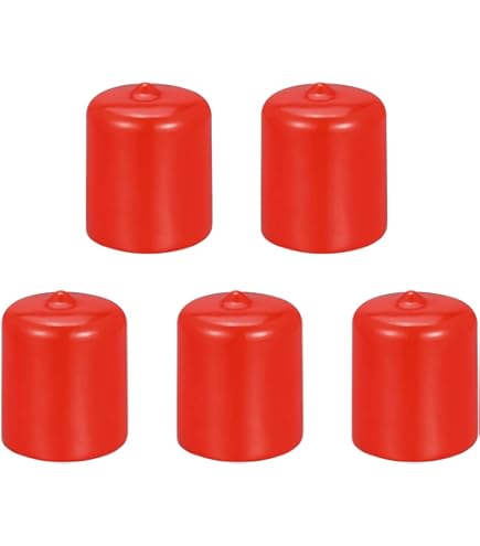 20 Pcs Red Rubber Thread Protectors - 1/4 Inch ID Screw & Bolt End Caps